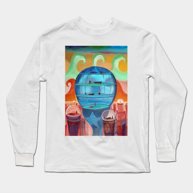 blue sphere Long Sleeve T-Shirt by diegomanuel